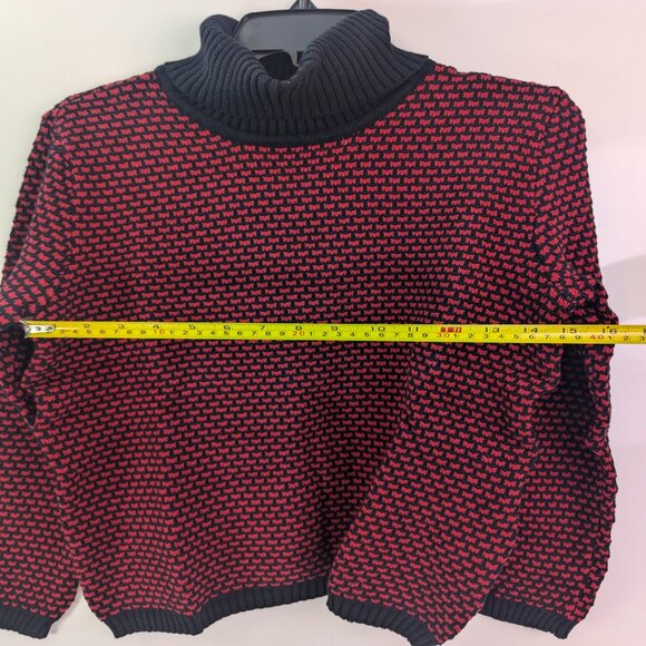 NEW Karen Scott Jersey  sweater Turtle Neck -size L -Color new red amore - Picture 8 of 10